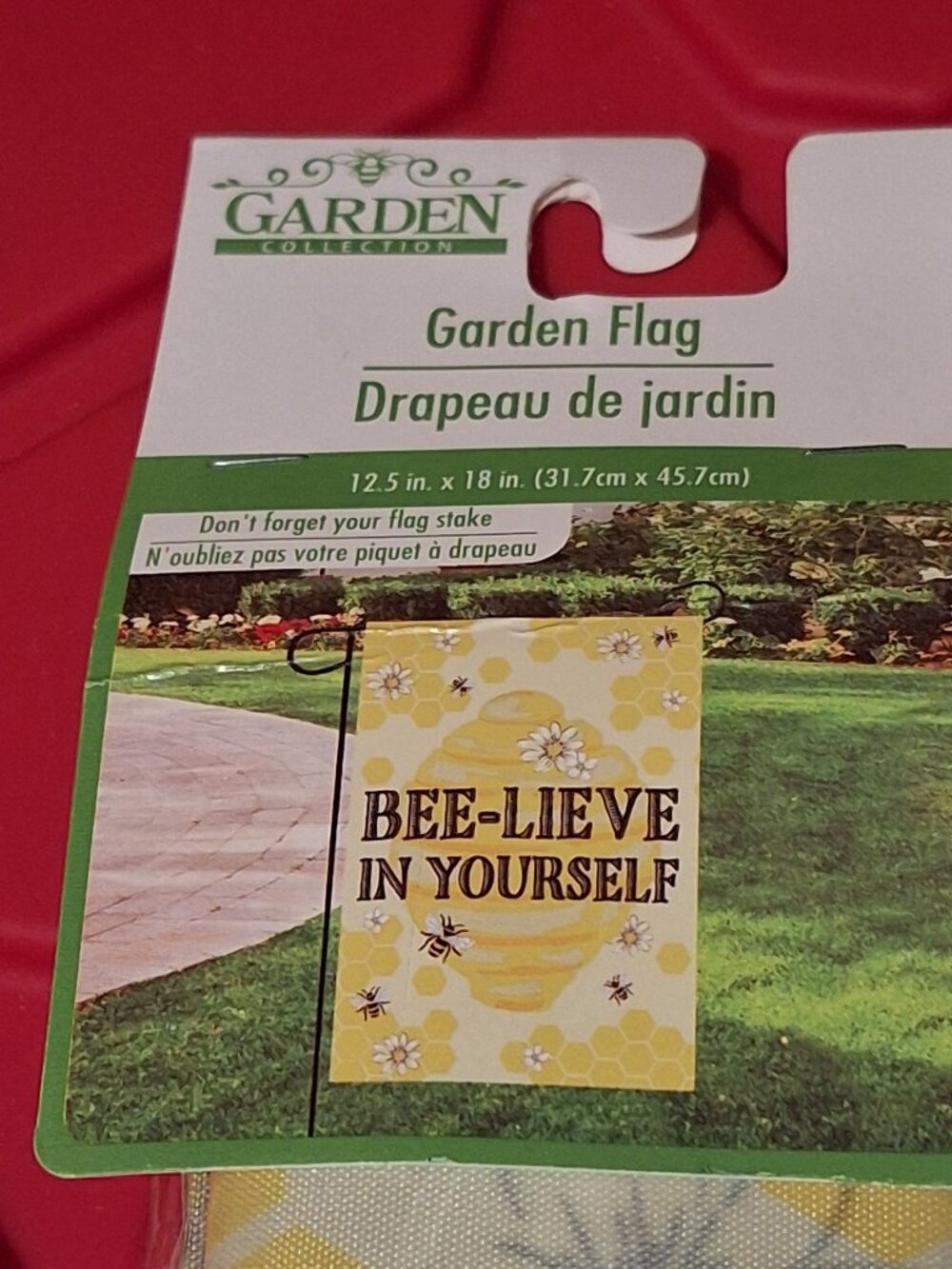 Bee-lieve in Yourself Garden Flag Yellow 12.5x18 New